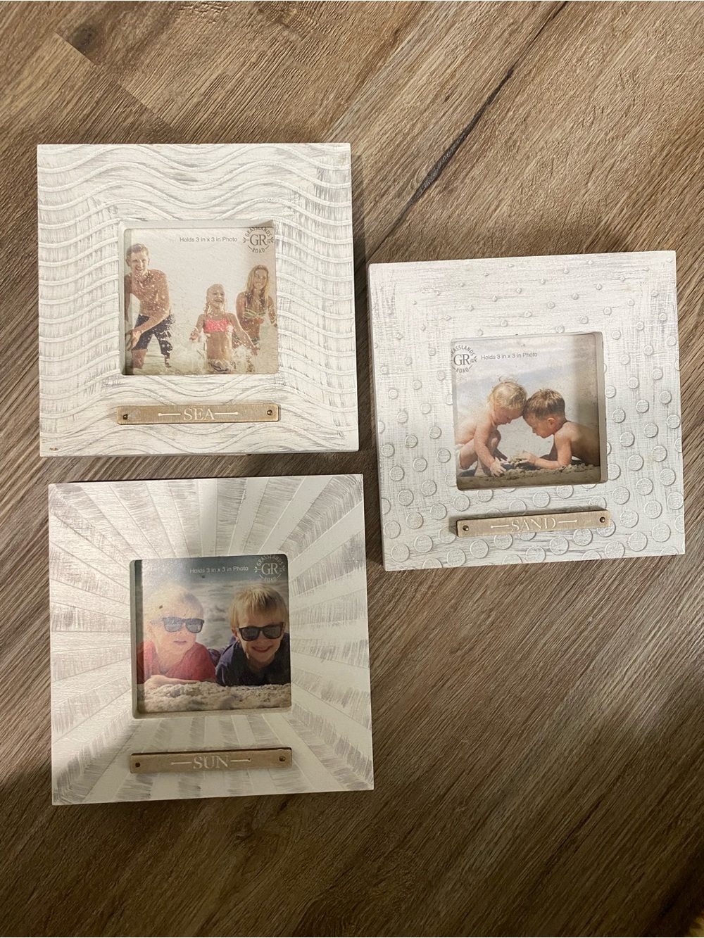 Grasslands Road White Coastal Frame Trio 3x3 inch